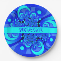 Tons de Azul Arte Fractal Abstrata Moderna