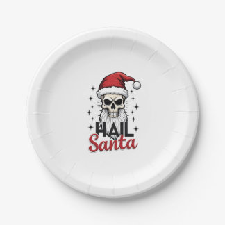 Prato De Papel Tonto Cumprimenta Papai Noel Caveira Esqueleto Ant