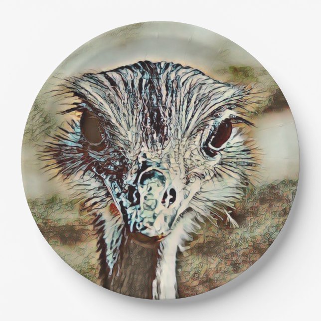 Prato De Papel toony ostrich (Frente)