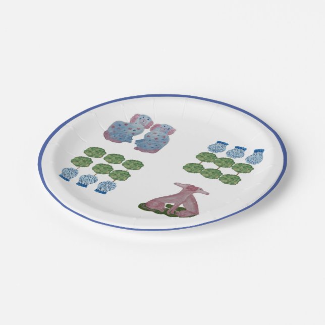 Prato De Papel Topiary Staffordshire Dogs Ginger Jar (Inclinado)