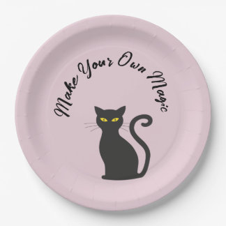 Prato De Papel Torne Seu Próprio Gato Preto Gótico