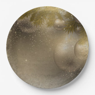 Prato De Papel Tornos de ouro prateado