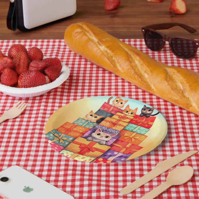 Prato De Papel Torre de aniversário do Meow Gift (Piquenique)