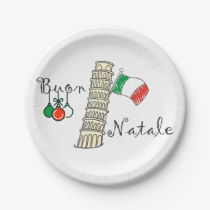Prato De Papel Torre de Buon Natale de Pisa