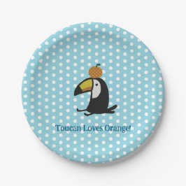 Prato De Papel Toucan Loves Orange