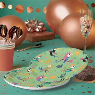 Prato De Papel Toucans & Parrots