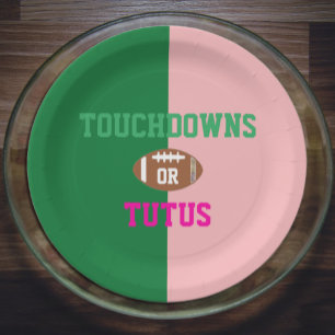 Prato De Papel Touchdowns ou Revelação de Gênero de Tutus