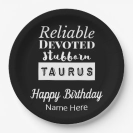 Prato De Papel Touro Zodiac Características Diversas Aniversário
