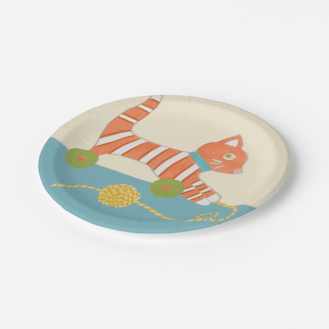 Prato De Papel Toy Cat com Ball of String (Inclinado)