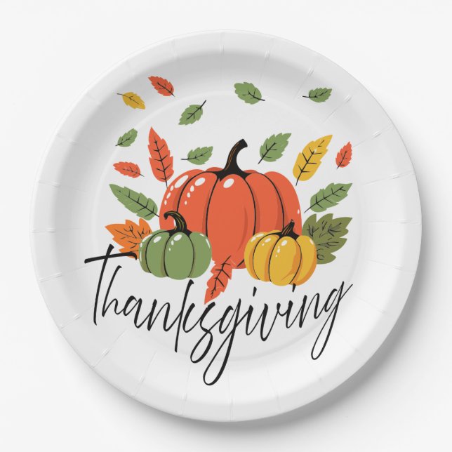 Prato De Papel Traditional Thanksgiving Design (Frente)