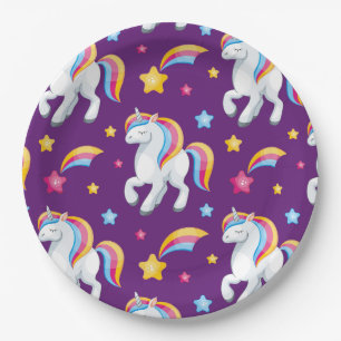 Prato De Papel Traje de Cavalo Mágico de Unicórnio Padrão