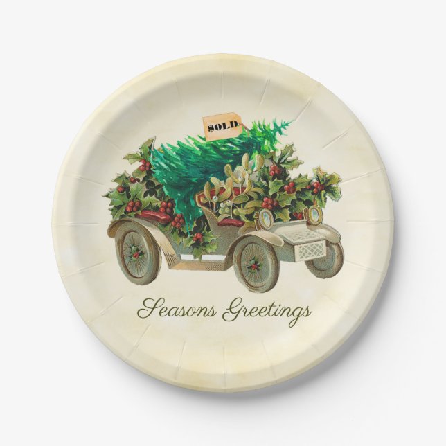 Prato De Papel Trazendo Para Casa A Placa De Papel De Árvore (Frente)