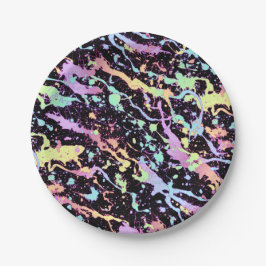 Prato De Papel trecho de tinta do arco-íris extremo: