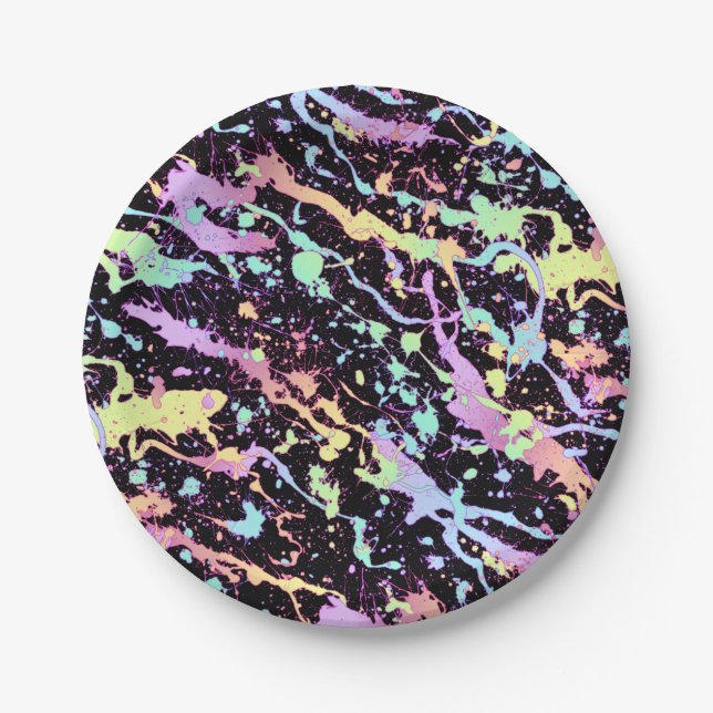 Prato De Papel trecho de tinta do arco-íris extremo: (Frente)