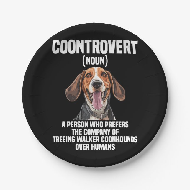 Prato De Papel Treing Walker Coonhound Lover Dog Coontrovert (Frente)