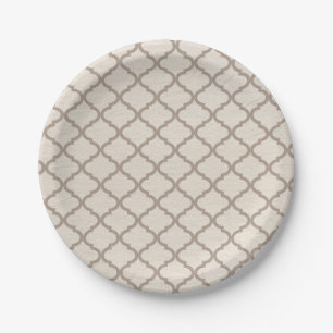 Prato De Papel Treliça Marroquina Osso/Bege 7"