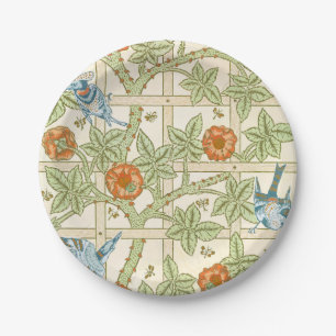 Prato De Papel Trellis 1862 Vintage Flower & Bird Pattern' Morris