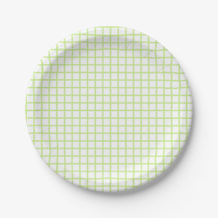 Prato De Papel Trellis Spring Verde - Branco
