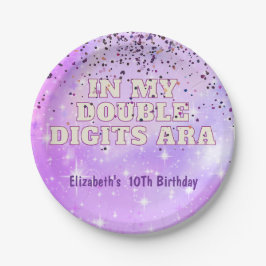 Prato De Papel Trendência Roxa Em Minha Era De Dígitos Duplos Ani