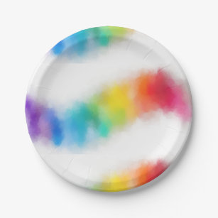 Prato De Papel Trendy Colorful Abstrato Modelo Modern Rainbow