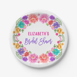 Prato De Papel Trendy Floral Fiesta Chá de panela mexicano