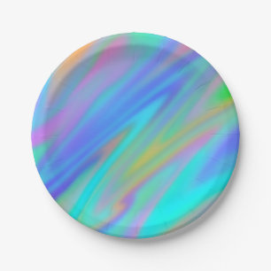 Prato De Papel Trendy luxuoso azul roxo, azul, holográfico