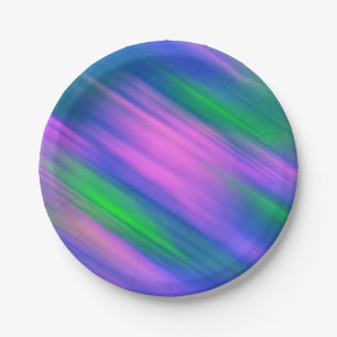 Prato De Papel Trendy Neon Bright Abstrato verde-rosa azul