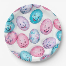 Prato De Papel Trendy Purple and Pink Easter Eggs Pattern Paper 
