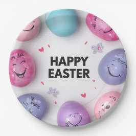 Prato De Papel Trendy Purple and Pink Easter Eggs Pattern Paper 