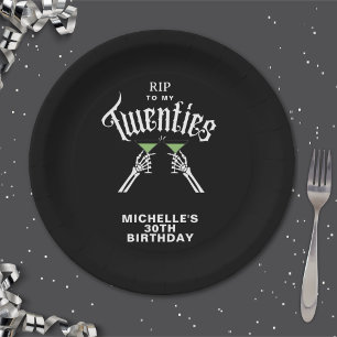 Prato De Papel Trendy RIP para meu aniversário de 30 anos de 20 a