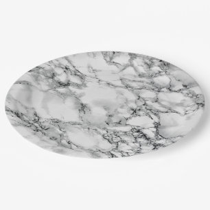 Prato De Papel Trendy White Marble Stone