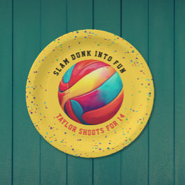 Prato De Papel Trendy Yellow Sport All-Star Basball Aniversário