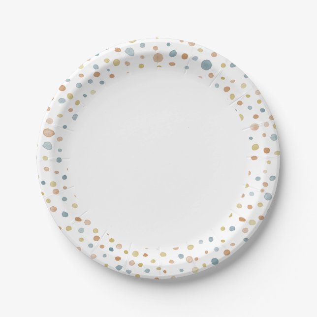 Prato De Papel Trey Confetti Watercolor Plate (Frente)