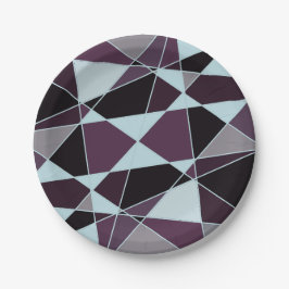 Prato De Papel Triangle black grey white maroon Abstract