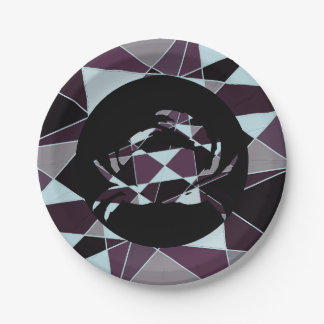 Prato De Papel Triangle black grey white maroon Abstract