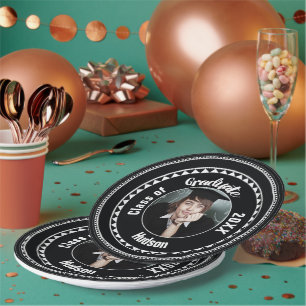 Prato De Papel Triangle Padrão Graduação Nome da Foto Ano