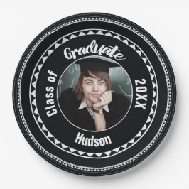 Prato De Papel Triangle Padrão Graduação Nome da Foto Ano