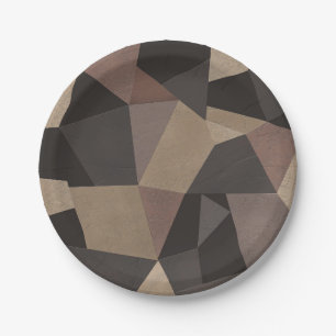Prato De Papel Triângulos poligonais, cores geométricas impress