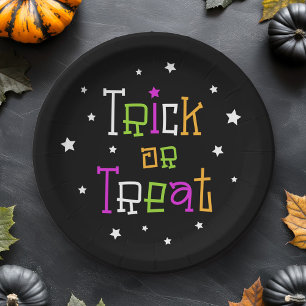 Prato De Papel Trick or treat estrelas Halloween estrelas
