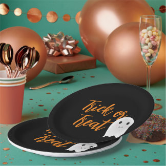 Prato De Papel Trick or Treat Halloween 