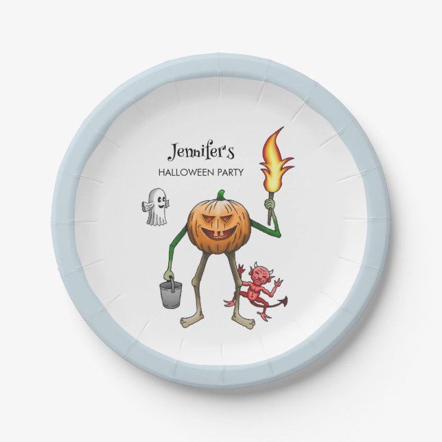 Prato De Papel Trick or Treat Halloween (Frente)