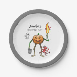 Prato De Papel Trick or Treat Halloween