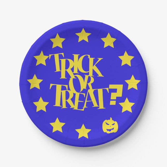 Prato De Papel Trick ou Tratar a Brexit do Halloween (Frente)