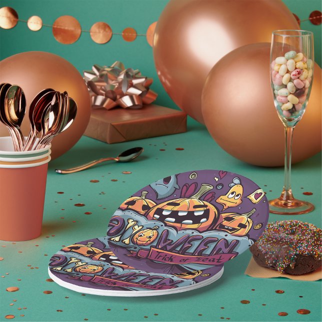 Prato De Papel Trick Ou Tratar Placas De Papel (Criador carregado)