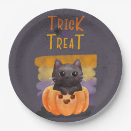 Prato De Papel Trick ou Trate placas de papel de 9"