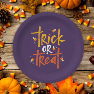 Prato De Papel Trick ou Treine o Dia das Bruxas de Milho Doce