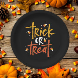 Prato De Papel Trick ou Treine o Dia das Bruxas de Milho Doce