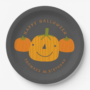 Prato De Papel Trio de Feliz Feliz Feliz Halloween Pumpkins
