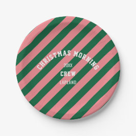 Prato De Papel Tripulação de Natal da Greve de Doce Rosa Verde