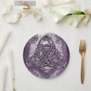 Prato De Papel Triquetra Trinity Knot Purple Faux Metal